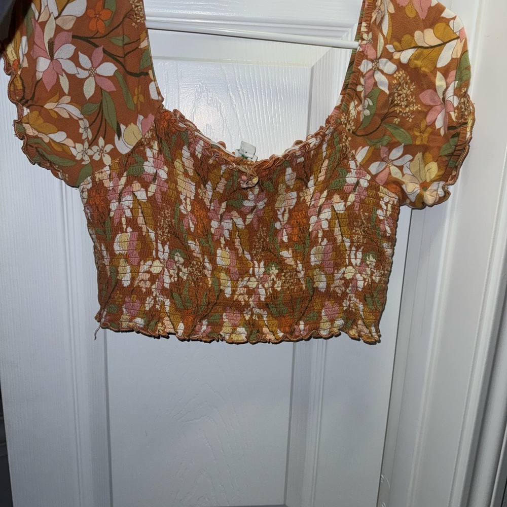 Floral Smocked Crop Top